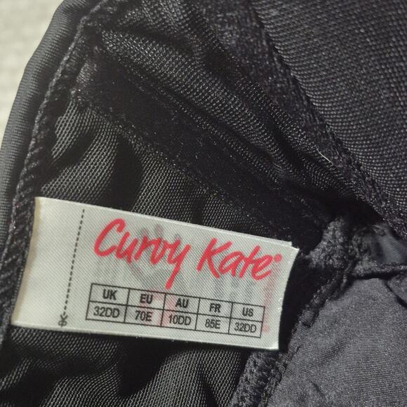 Curvy Kate Wrapsody Bandeau Swimsuit Black Size 32DD Mesh Coverup Beach CS005600 - Picture 4 of 8